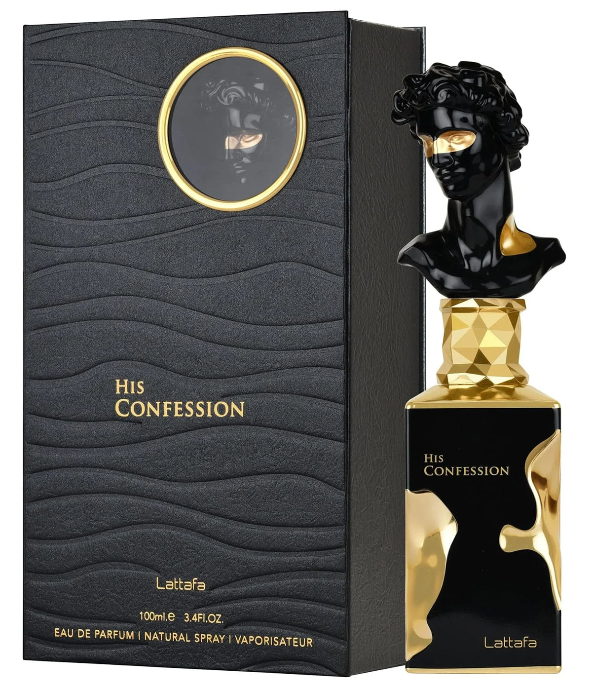Lattafa His Confession Men's Cologne Eau de Parfum 3.4 oz Woody Musk Spray