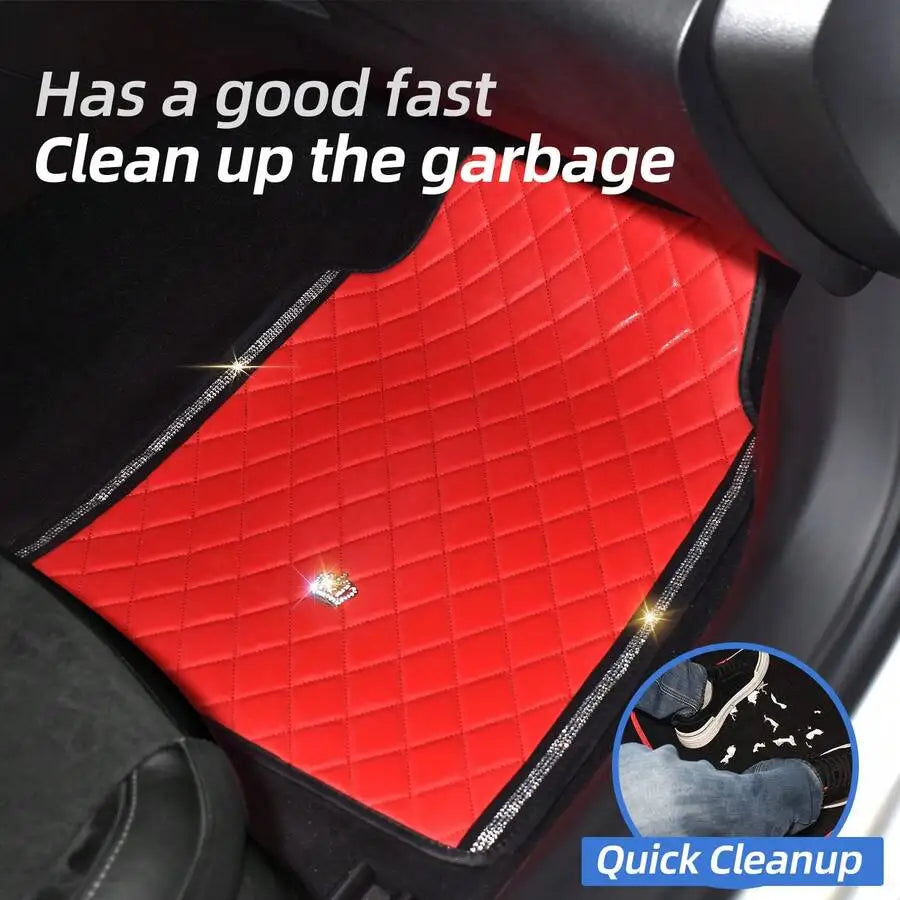 Car Floor Mats Polyurethane Anti Slip Red Automative Floor Mats