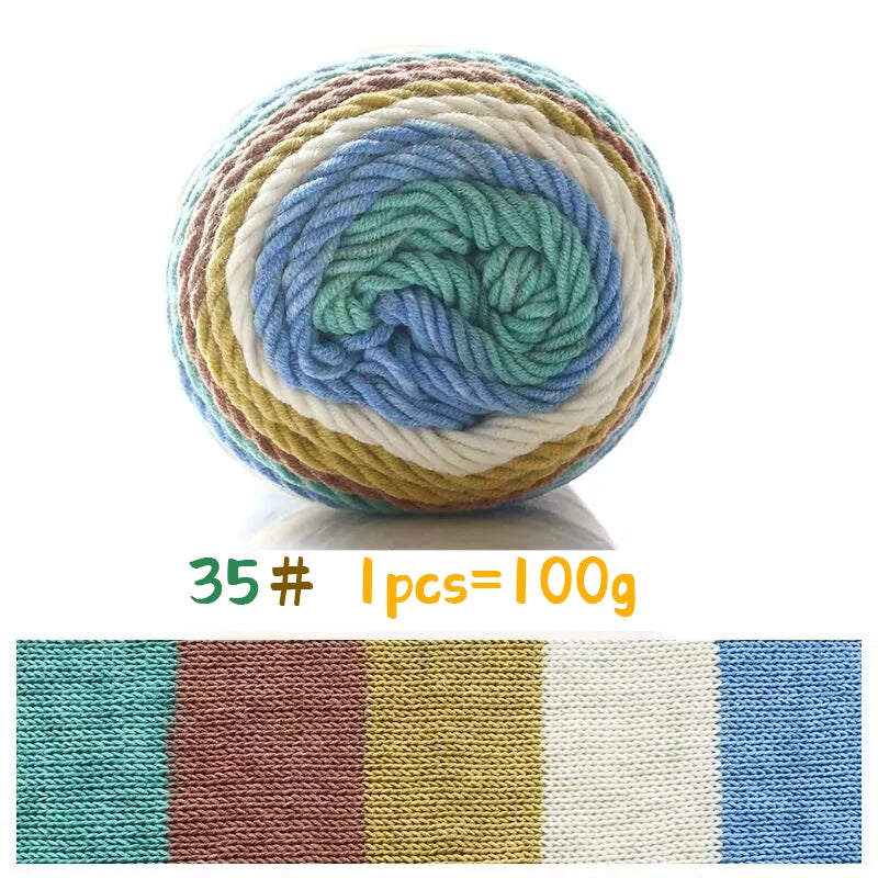 Yarn, Rainbow Variegated for Sweaters, Scarves, Blankets & Doll Crafts