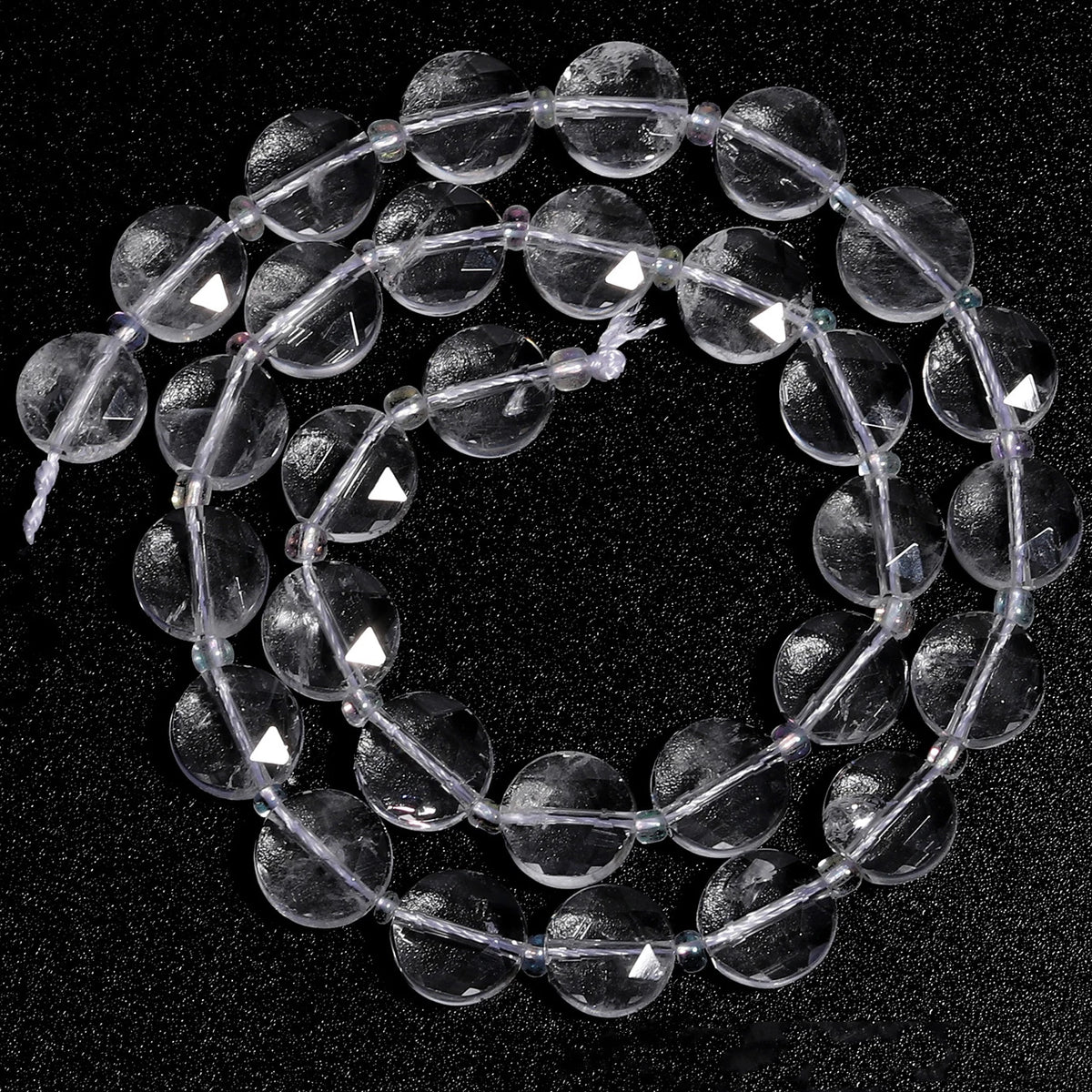 Stone Beads Nature Flat Round Amazonite Quartz-Style Agate Fluorite Craft Beads