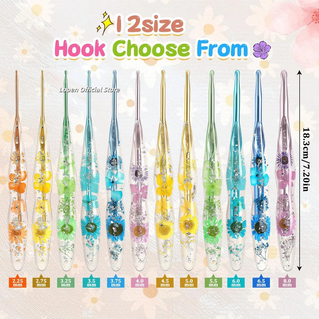 Crochet Hook, Resin Handle & Aluminum Tip for Handmade Yarn Projects