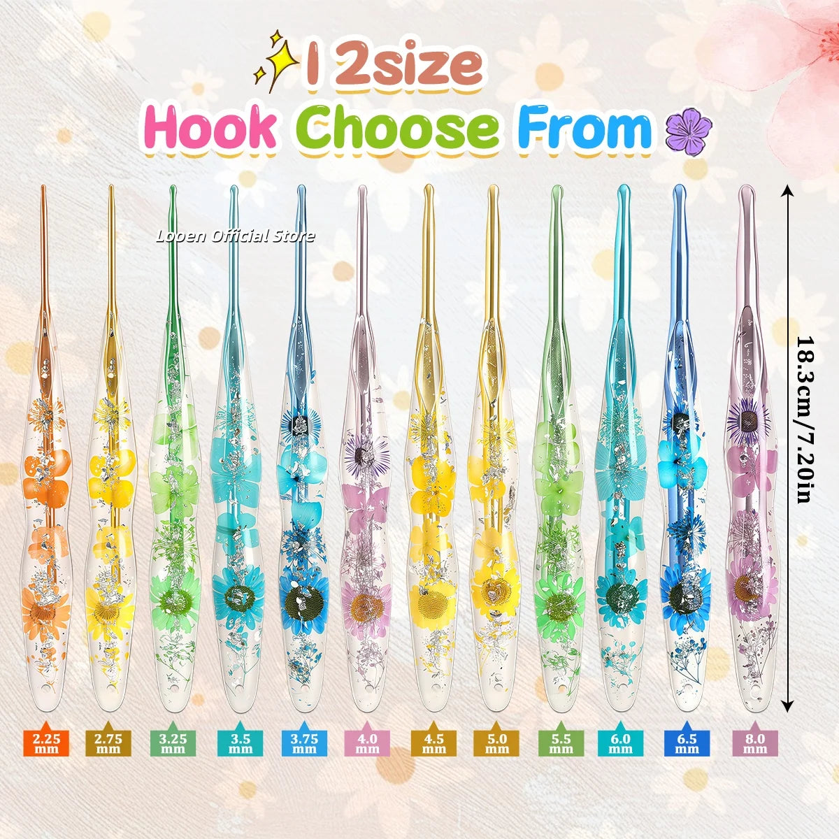 Crochet Hook, Resin Handle & Aluminum Tip for Handmade Yarn Projects