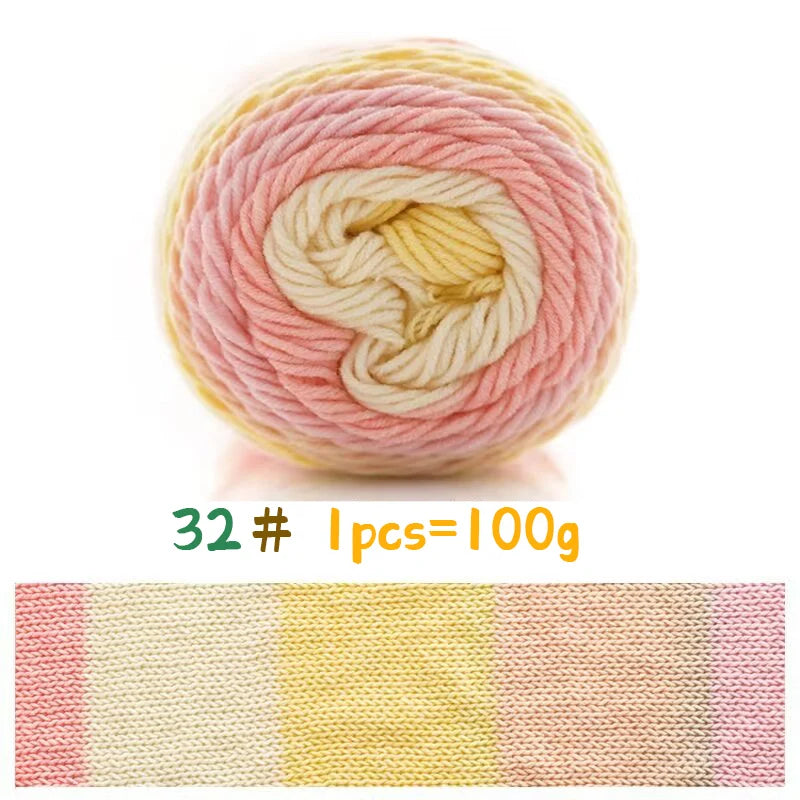 Yarn, Rainbow Variegated for Sweaters, Scarves, Blankets & Doll Crafts