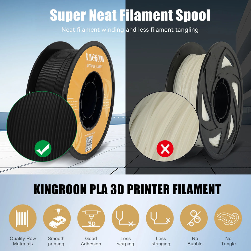 KINGROON HS-PLA Filament 1.75mm High Speed PLA 3d Printer Filament For Bambu All FDM 3D Printer 3D Printing Materials 5/10KG