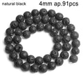 Stone Beads Black Volcanic Lava Spacer Waist Bracelets Necklace Craft Beads