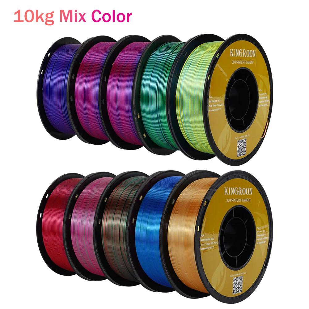 3D Printer Filament Silk Tri-Color PLA 1.75mm 3-Color Shift KINGROON