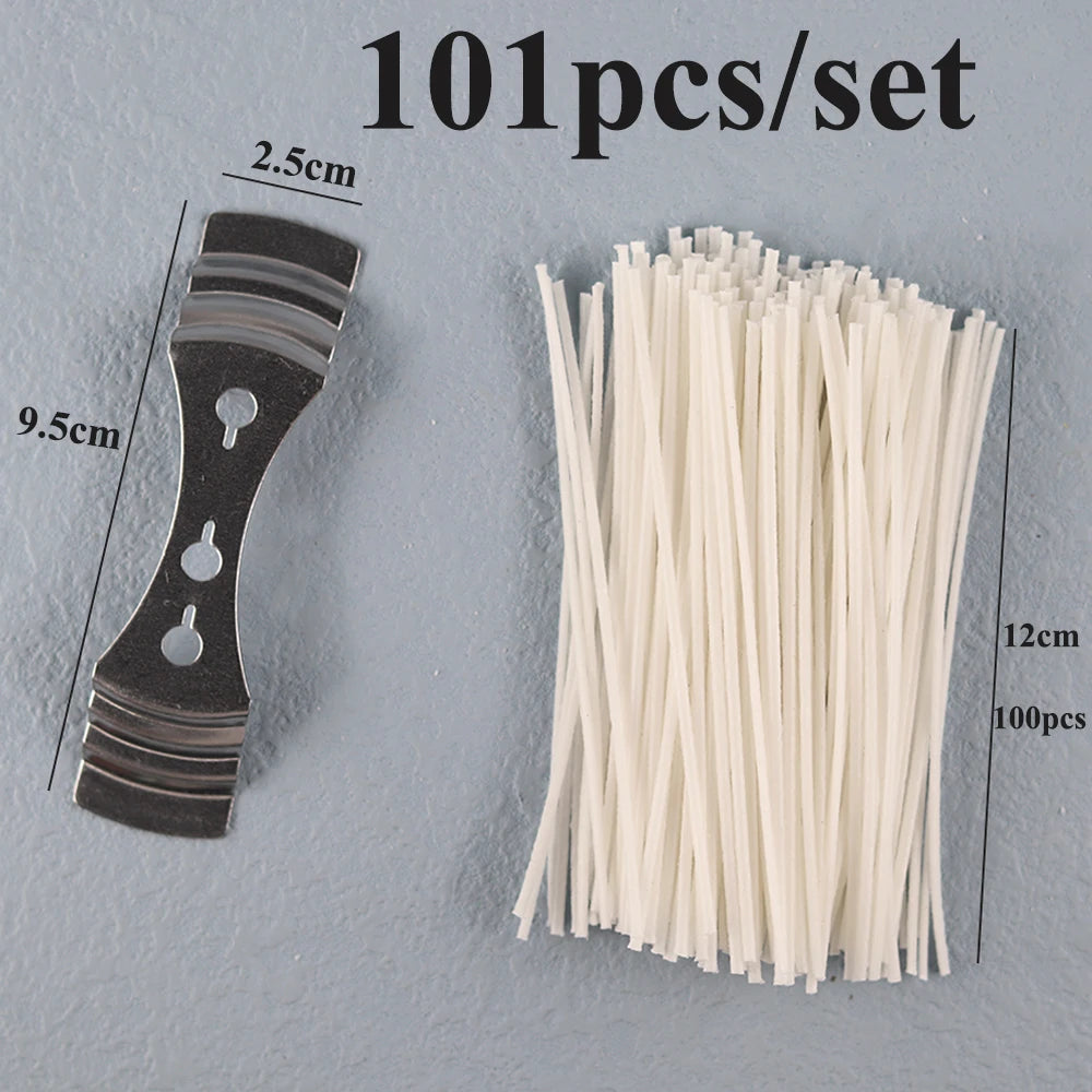 Candle Wicks Pre-Waxed Cotton Smokeless Metal Tab 1-8in DIY Candle Making