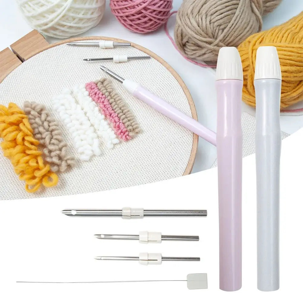 Punch Needle Tool Set, Embroidery Pen for Handmade Stitching & Yarn Crafts