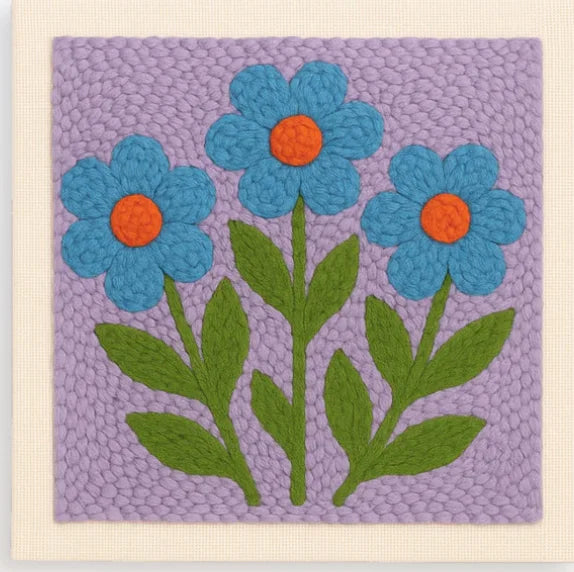 Punch Needle Kit, SDOYUNO Flower Designs with Frame for Handmade Yarn Art