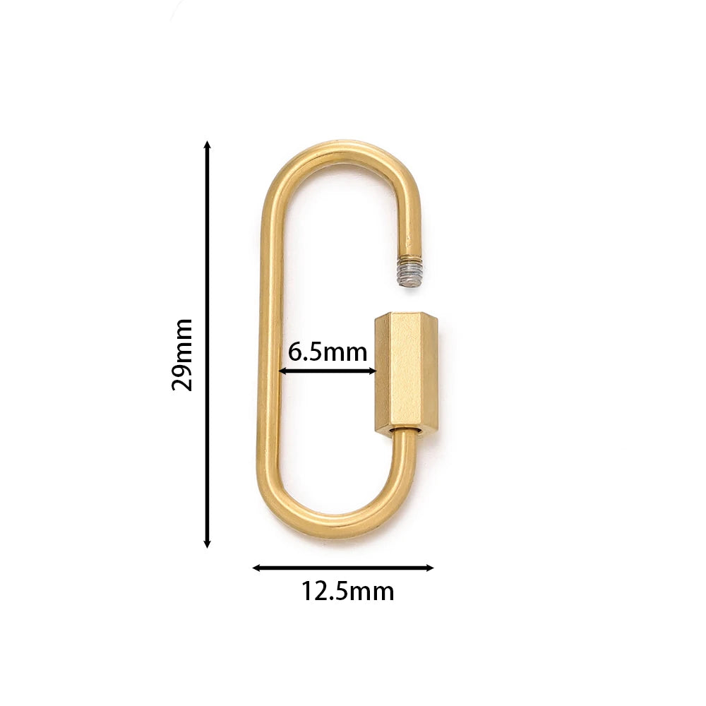 Screw-Lock Clasps Stainless Steel U-Shape Carabiners DIY Jewelry Making