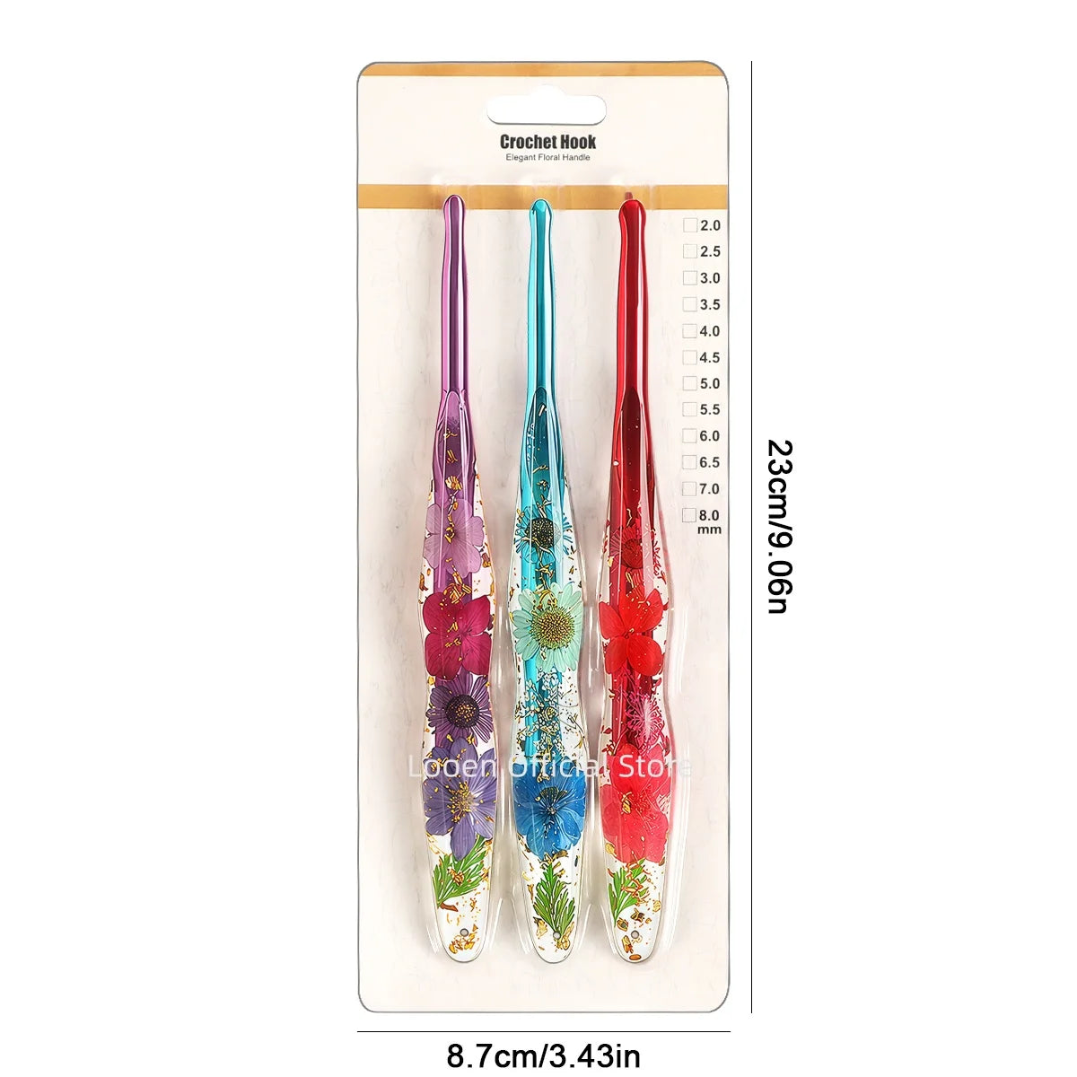 Crochet Hooks, Resin Handles for Handmade Knitting & Crochet Projects