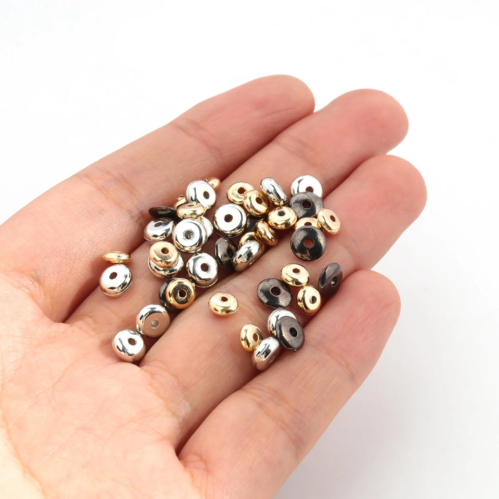 CCB Spacer Beads Flat Round Wheel Shapes for DIY Jewelry Making Craft Beads