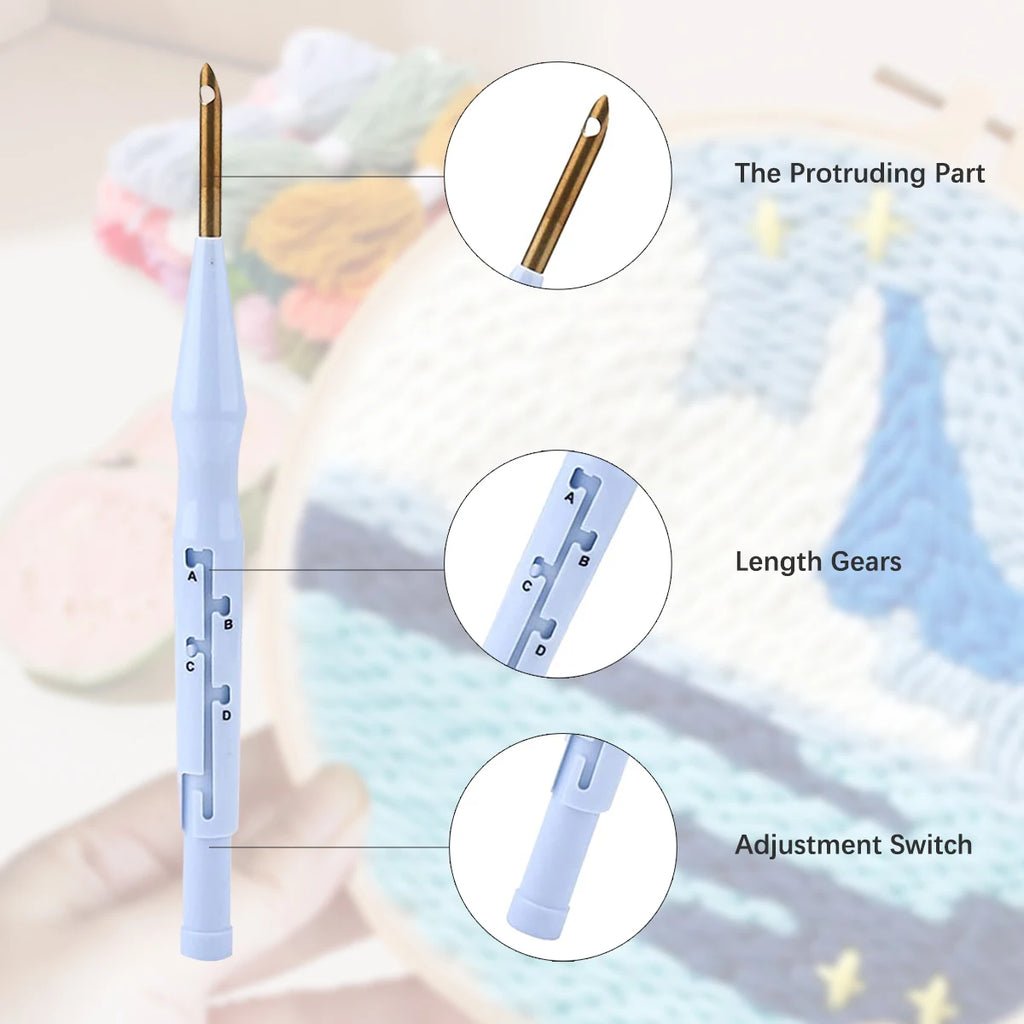 Punch Needle Kit, Cute Cartoon Designs for Beginner Embroidery & Gifts
