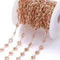 Metal Beads Colorful Crystal Beaded Chain Glass Necklace Chain Bracelet Supplies