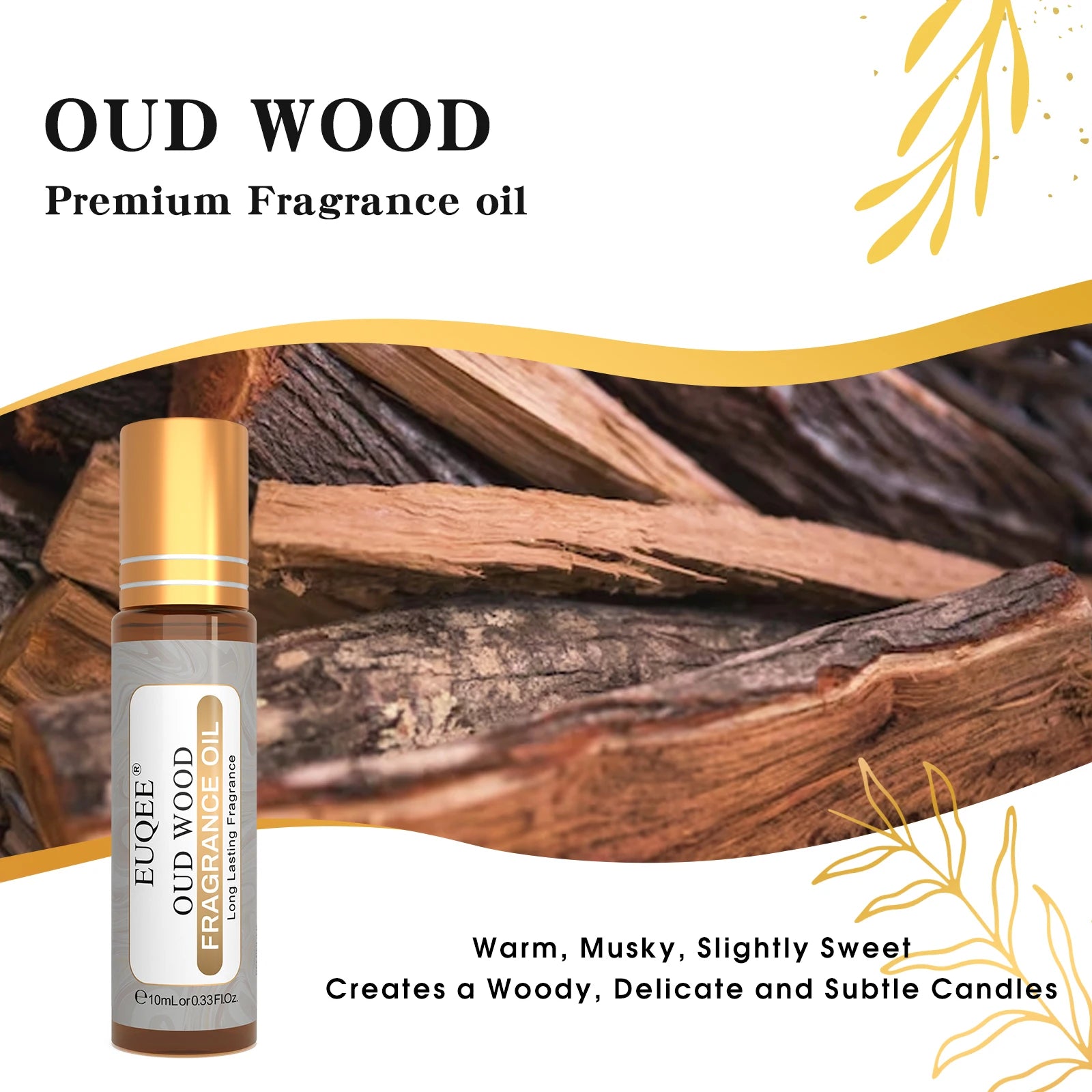 EUQEE 10ml Premium Men's Fragrance Oil For Car Diffuser Aromatherapy Vanilla Musk Leather Amber Romance Aroma Essential Oils