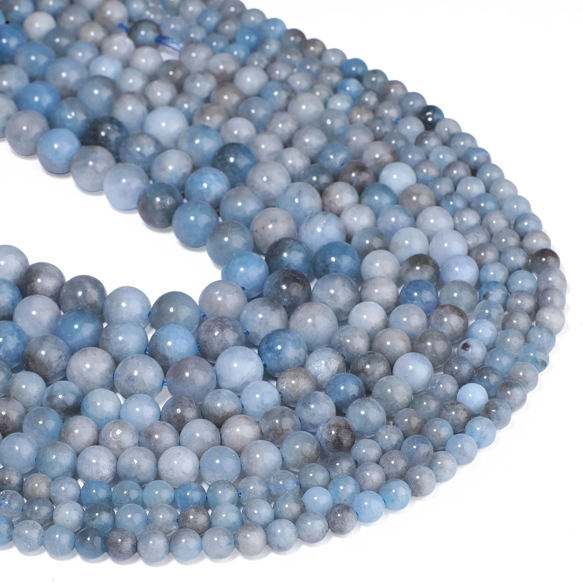 Stone Beads Round Blue Aquamarine-Style Spacers for DIY Jewelry Making