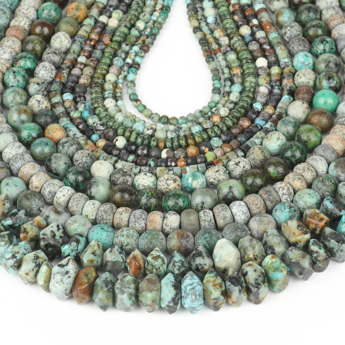 Stone Beads African Turquoise-Style Matte Round Irregular Geometric Craft Beads