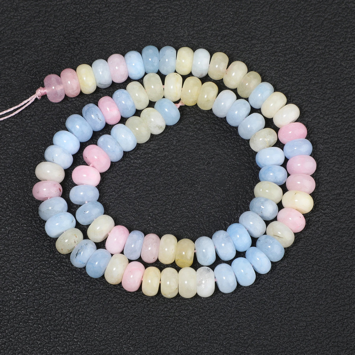 Stone Beads Rondelle Yellow Green Jade-Style for DIY Jewelry Making Craft Beads