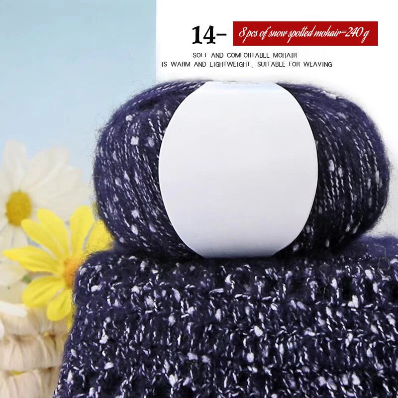 Yarn, Snow-Dot Effect for Knitting Sweaters, Shawls, Headbands & Hats