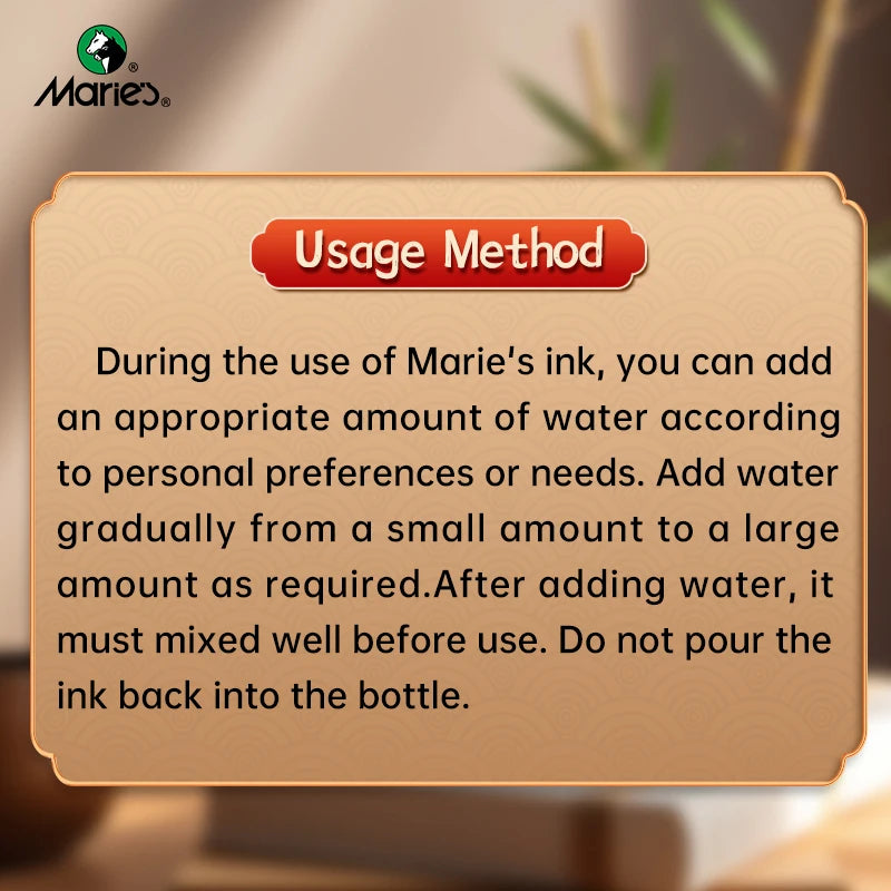 Marie's Calligraphy & Sumi Liquid Ink — 100g, 250g or 500g Bottle