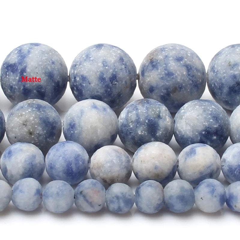 Stone Beads Matte Round Turquoise Jasper Quartz Styles for DIY Jewelry Making