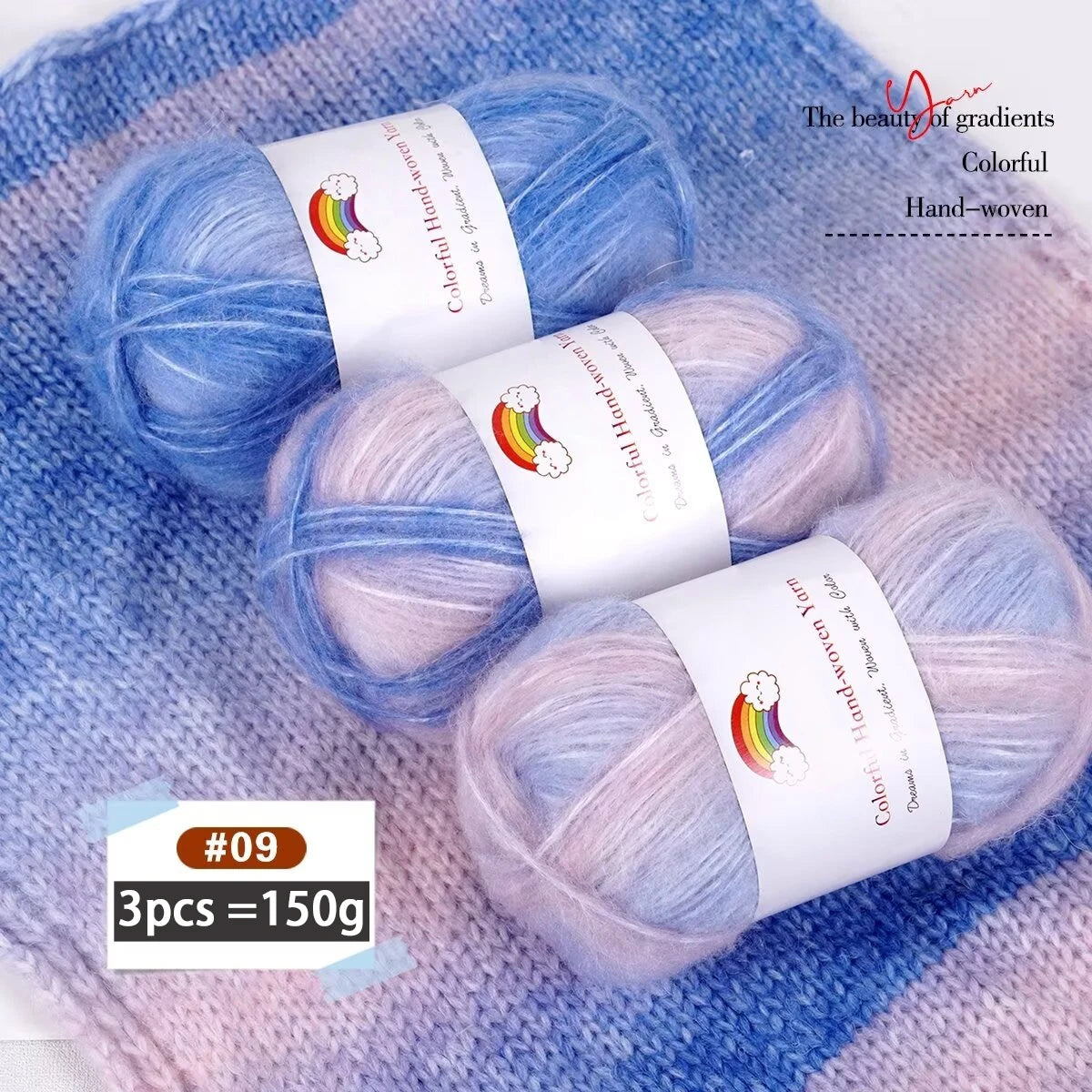 Yarn, Light Rainbow Gradient for Sweaters, Coats, Hats, Scarves & Shawls