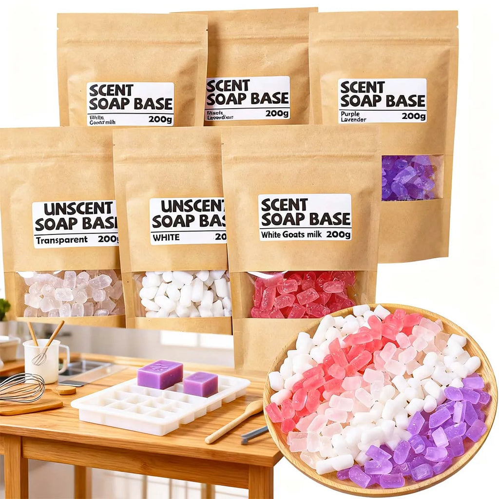 200g Color Soap Base DIY Aromatherapy Glycerin Soaps Rose Lavender Goat Milk Soap Making Supplies for Mild Bath Foaming Butter