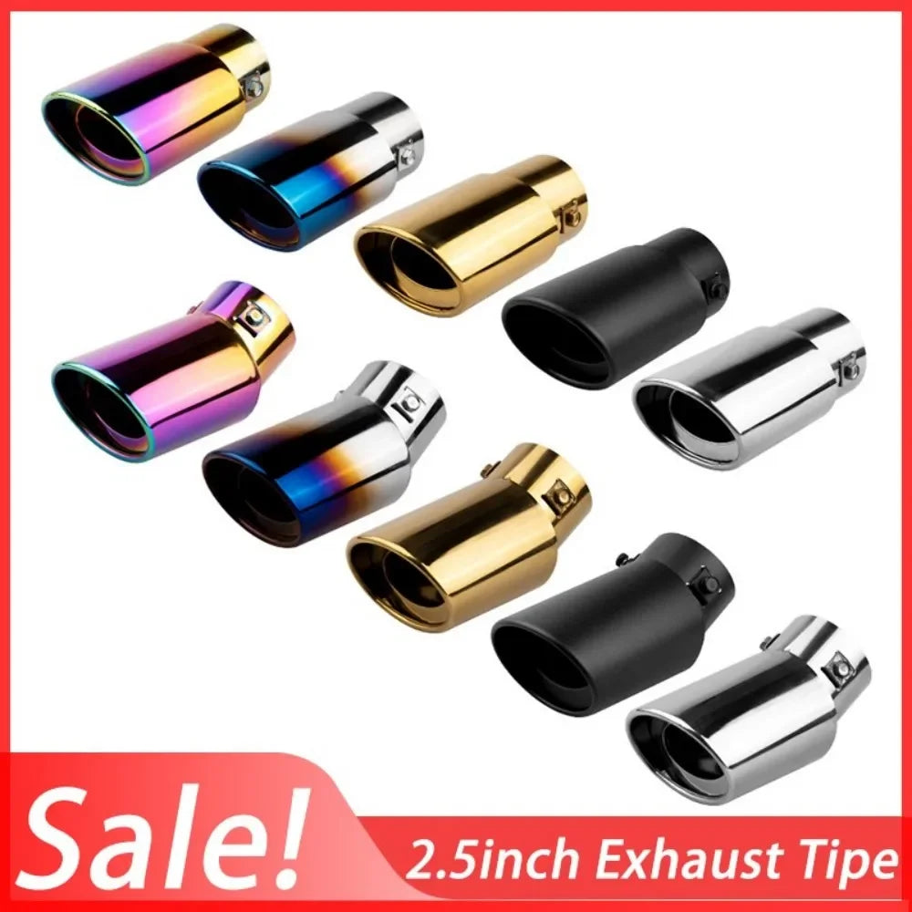 2.5" Stainless Steel Exhaust Muffler Tip | Universal Fit, 6 Finishes