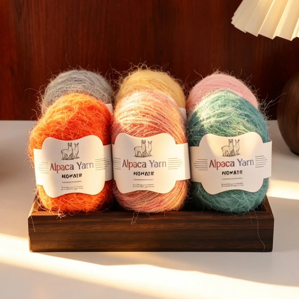 Yarn, Solid Color Long-Pile for Sweaters, Gloves, Hair Ties & Shawls