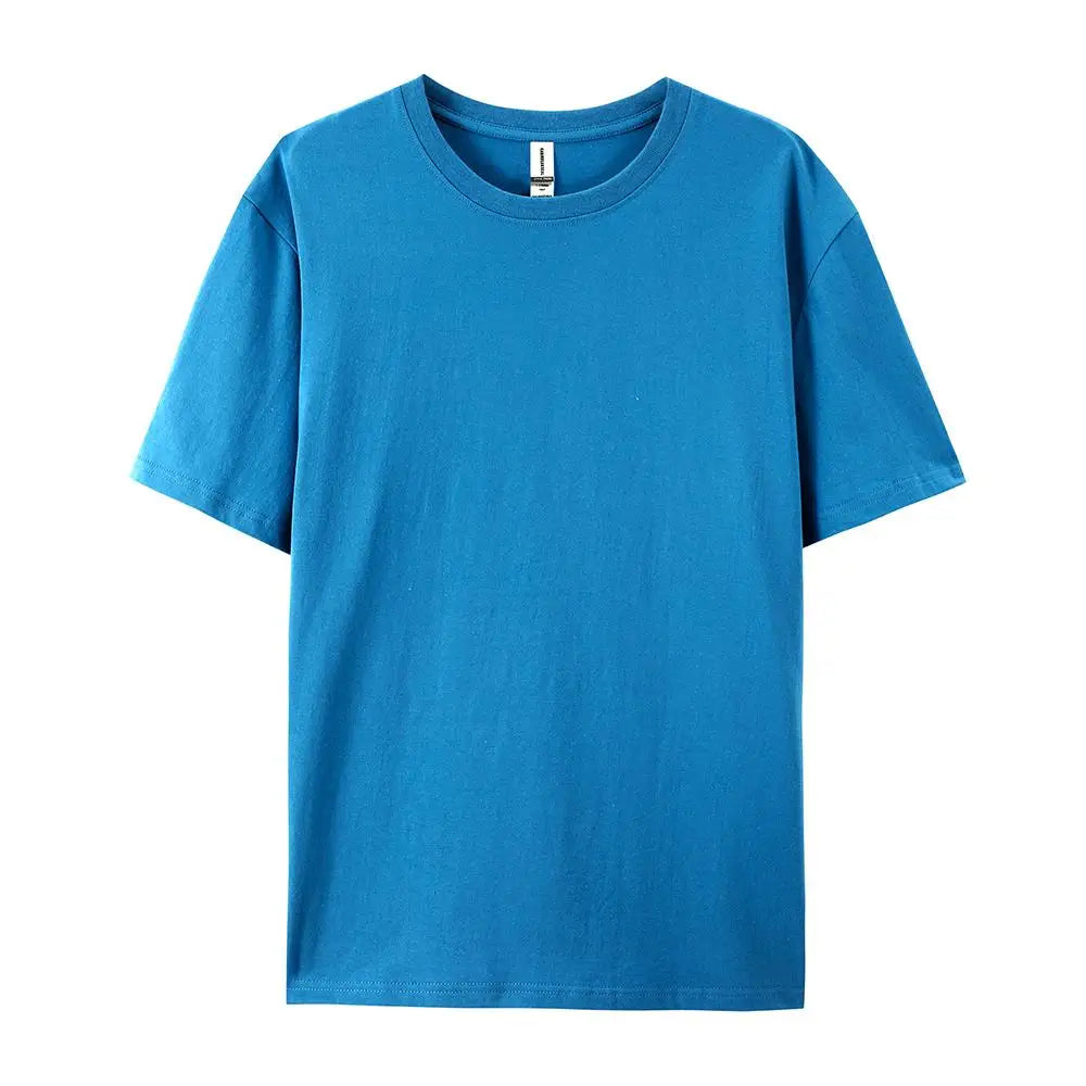 T-Shirt Unisex Solid Color 100% Cotton Loose Fit Short Sleeve Candy Color Tee
