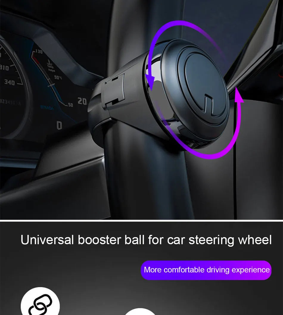 Car Steering Wheel Rotary Knob Steering Wheel Cover Anti-Slip Comfort