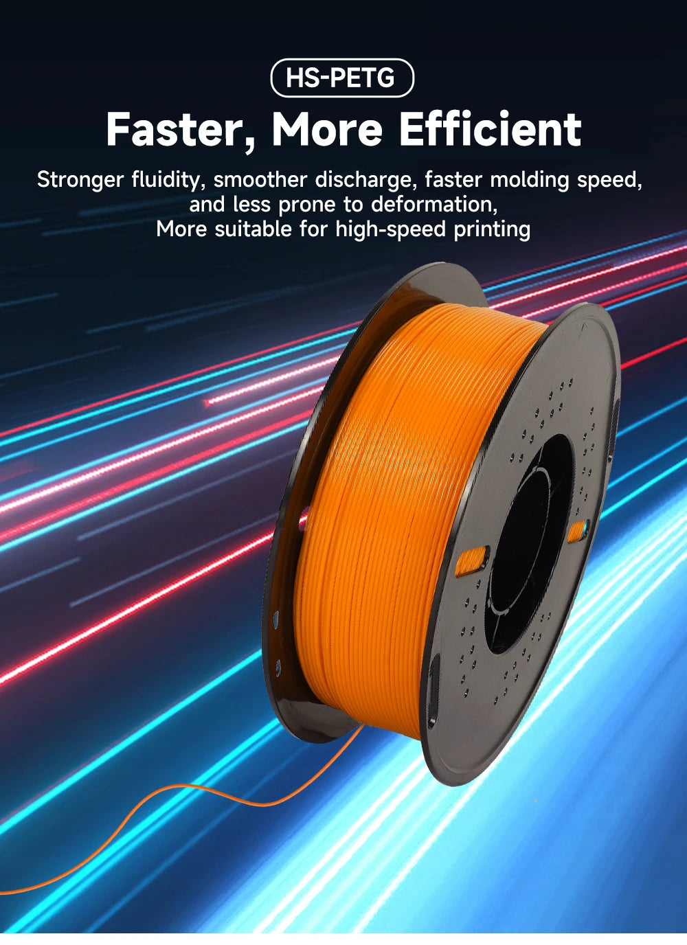 KINGROON 5/10KG Hyper PETG Filament, High Speed 3D Printer Filament,1kg/Spool (2.2lbs), 3D Printer Filament Good Toughness Non-Toxic