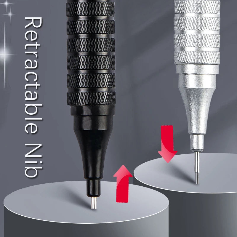Metal Mechanical Pencil & Lead Refills — 0.3 to 2.0mm, Black or Silver