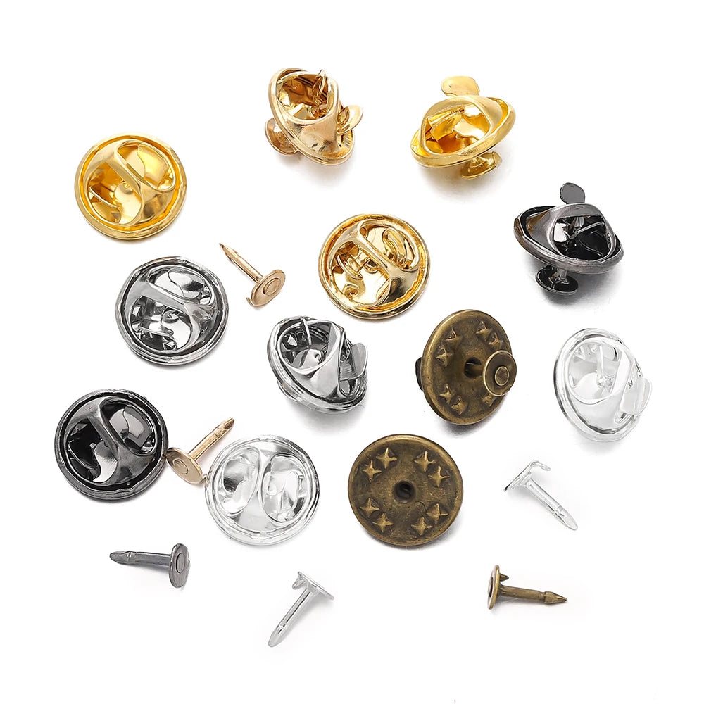 Brooch Pin Backs Metal Butterfly Badge Locks DIY Jewelry Making Craft Supplies