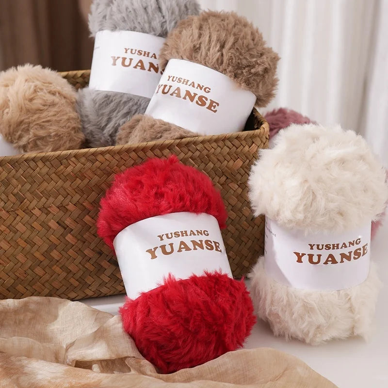 Yarn, Chunky Faux Fur for Crochet Shoes, Bags, Pendants & Slipper Crafts