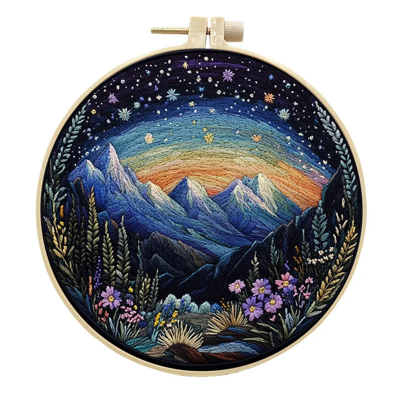 Embroidery Kit, Aurora Pattern for Beginner Needlework & Handmade Decor