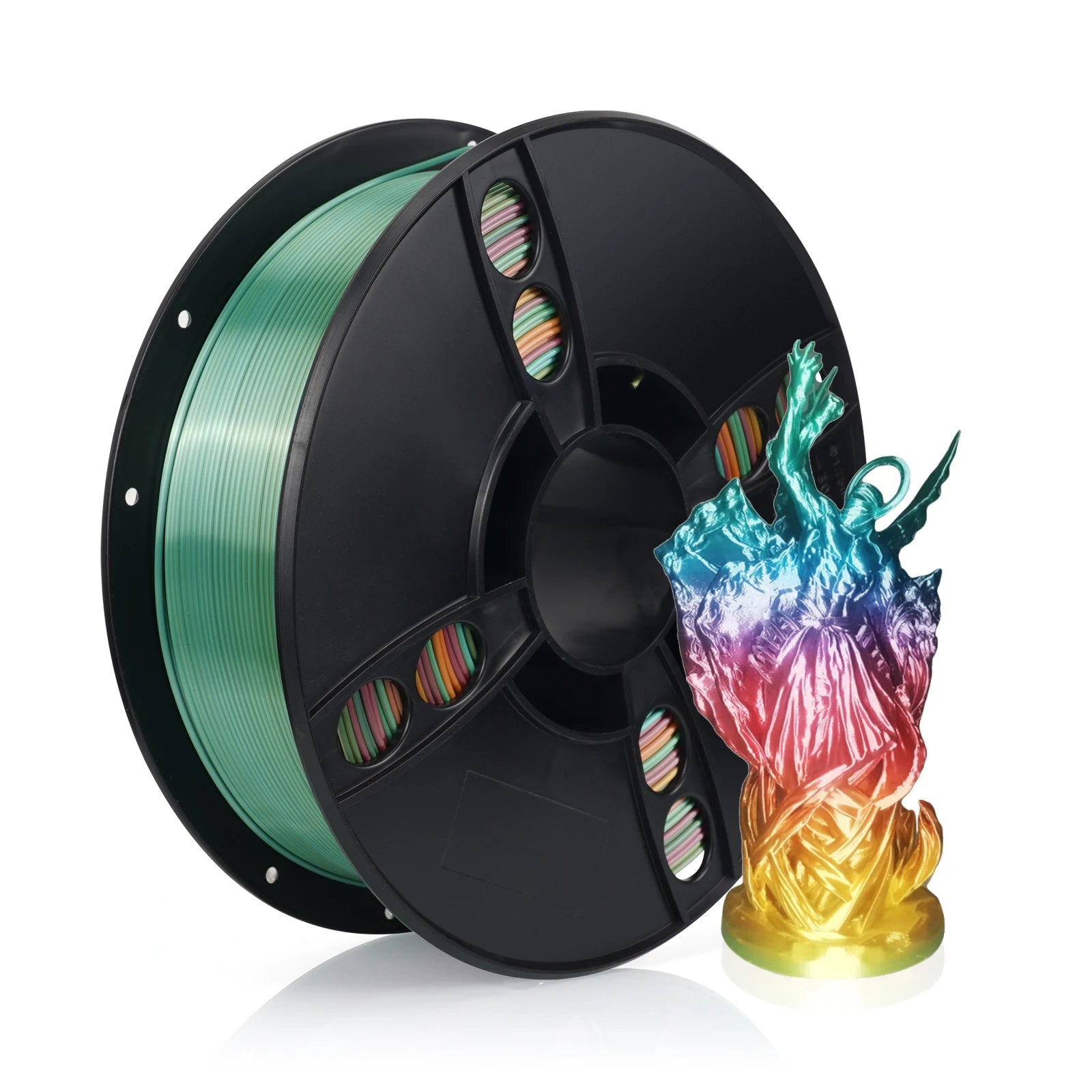 KINGROON Silk Rainbow PLA 3D Printer Filament 1.75mm Silk Candy Colors Glossy Neatly Wound 3D Filaments