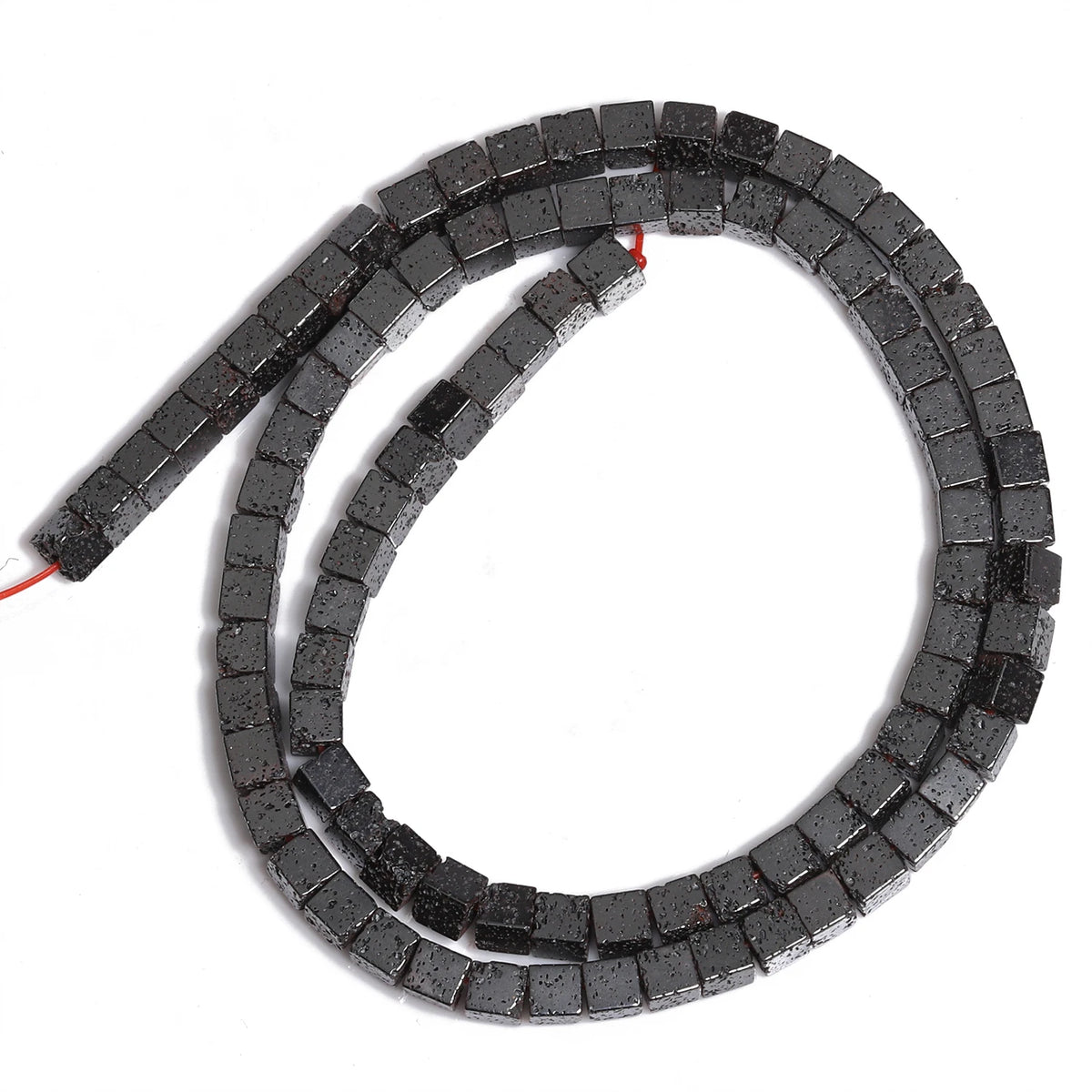 Stone Beads Square Black Lava-Style Spacers for DIY Jewelry Making Craft Beads
