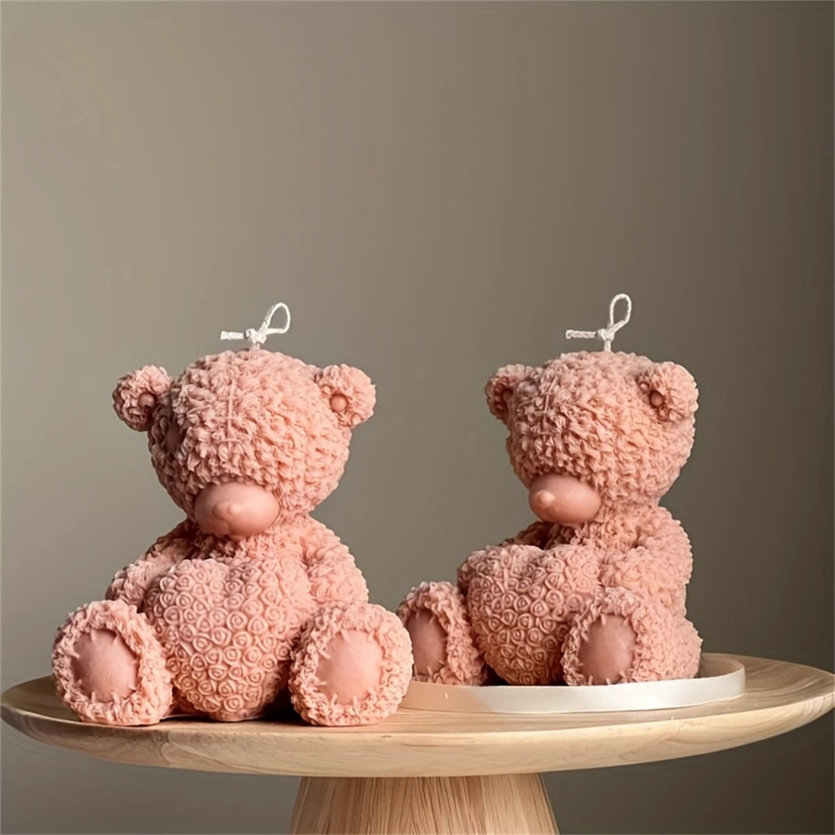 3D Heart-Shaped Teddy Bear Silicone Mold for Epoxy, Plaster, and Candle Making - Perfect Home Decor Ideas Gift