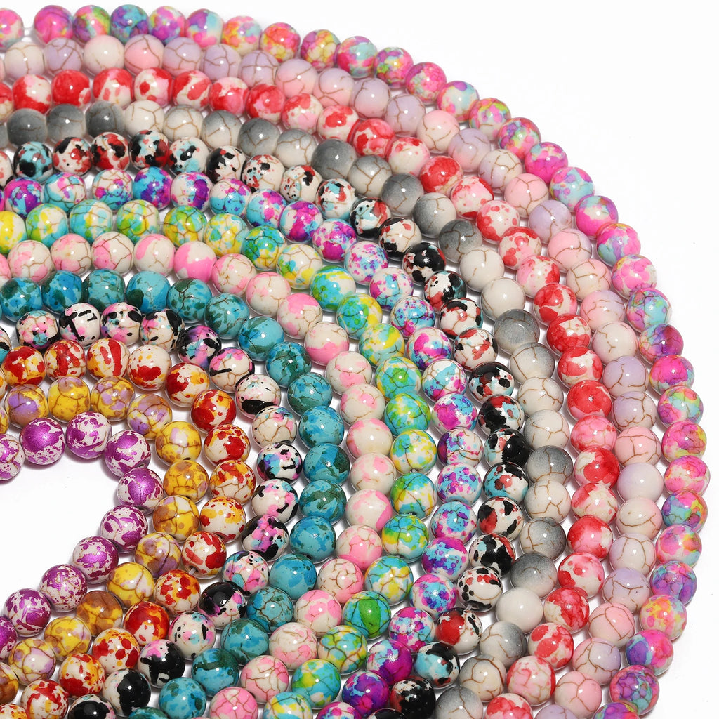 Stone Beads Colorful Round Howlite Turquoise Styles for DIY Jewelry Making