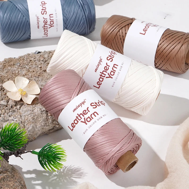 Yarn, Faux Leather Fabric Strip for Crochet Bags, Baskets & Slipper Crafts