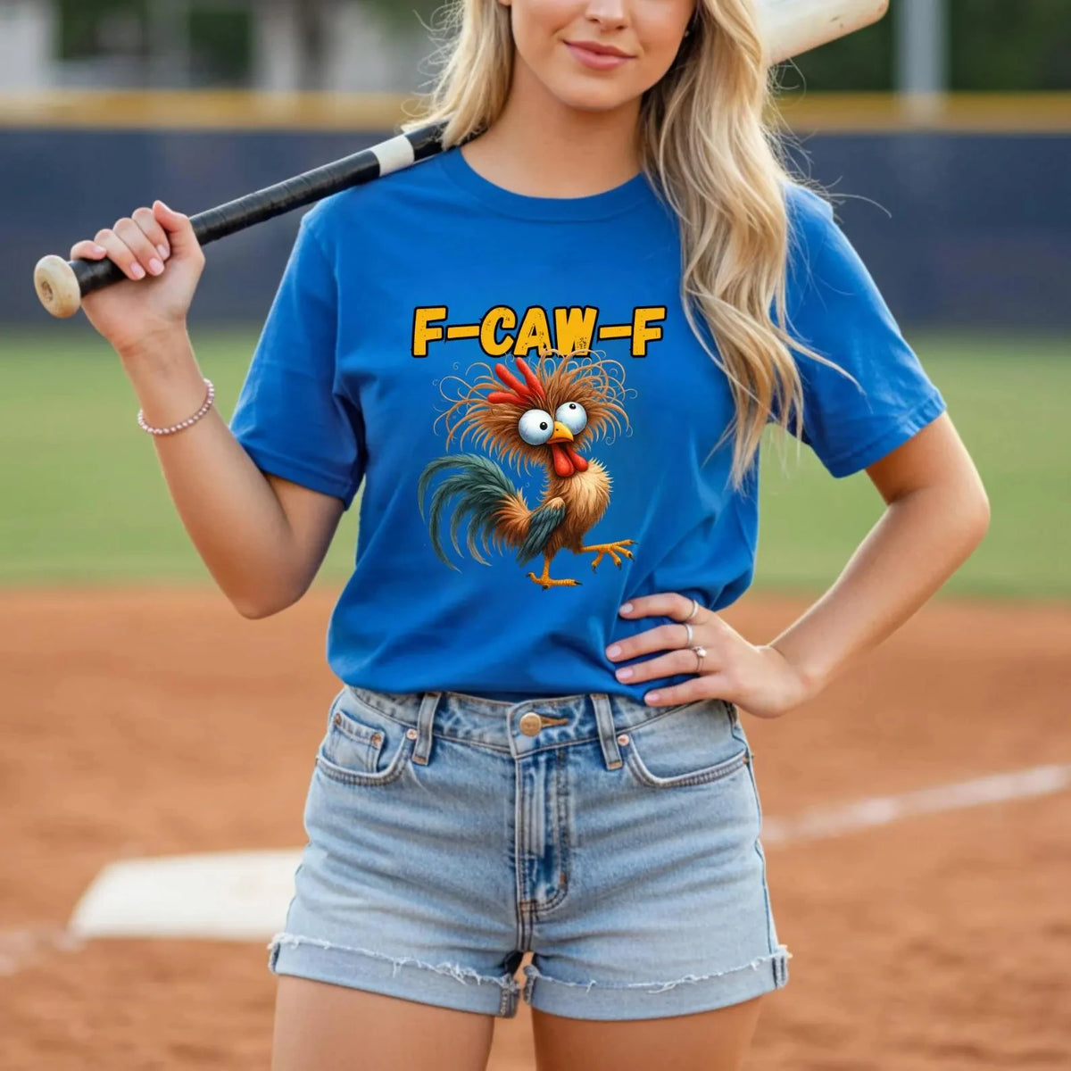 T-Shirt Unisex F-CAW-F Funny Rooster Meme Graphic Tee Humorous Novelty Shirt