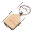 Wood Keychain Blanks Rectangle Geometric Keyrings DIY Jewelry Making