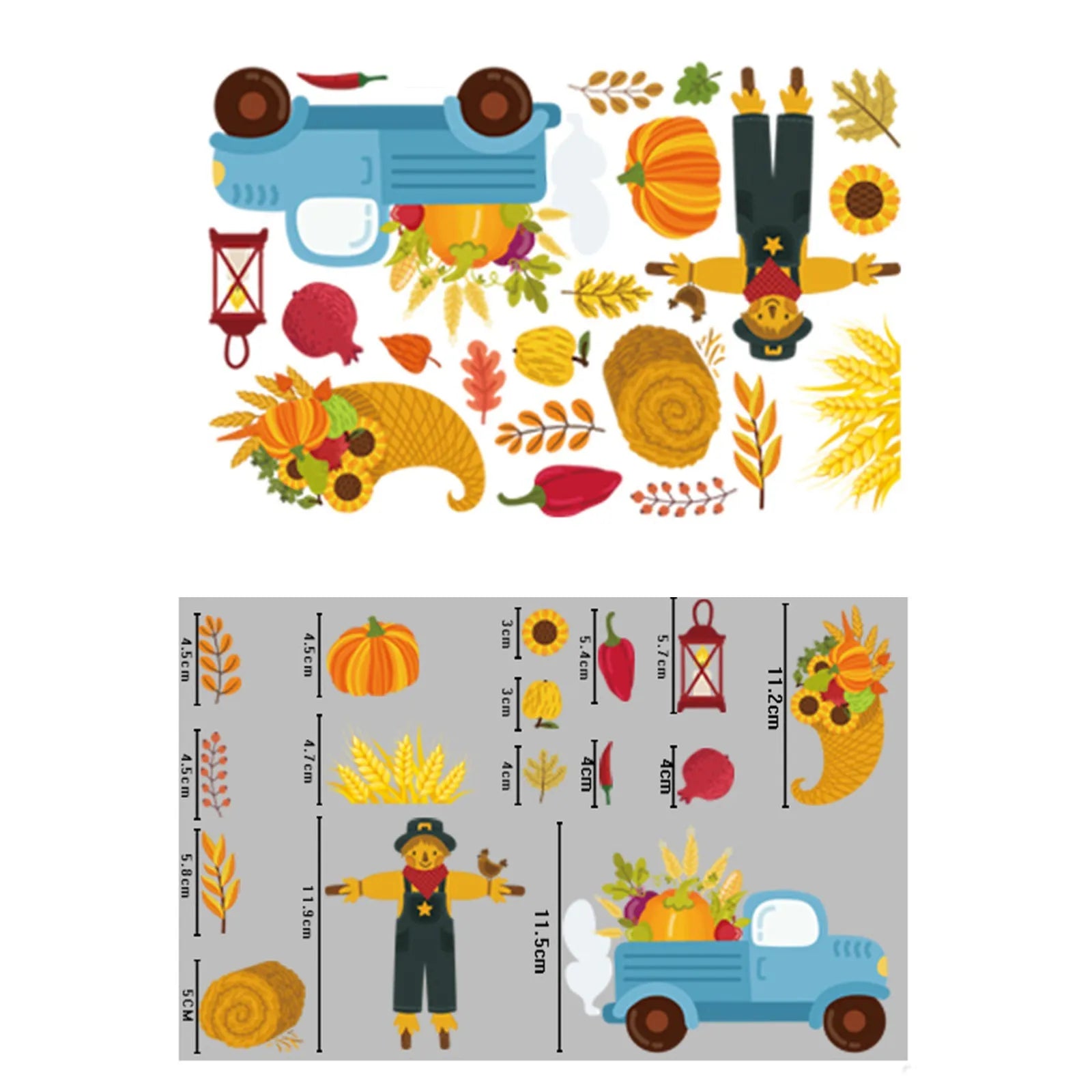 Thanksgiving Window Clings Maple Pumpkin Squirrel Stickers Thanksgiving Decoration For Home Autumn Wall Sticker Window Ornaments