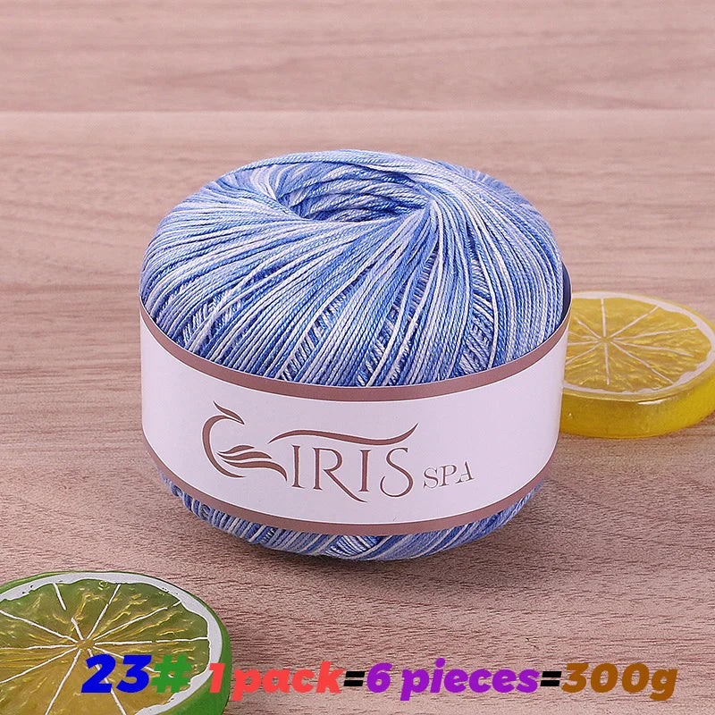 Yarn, Fine Lace with Gradient Colors for Crochet Shawls & Summer Knitwear