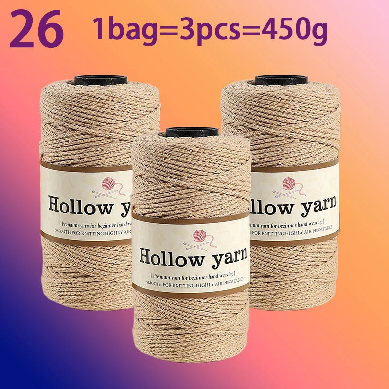 Yarn, Hollow Cord for Bags, Storage Baskets, Floor Mats & Hanging Crafts
