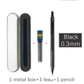 Metal Mechanical Pencil & Lead Refills — 0.3 to 2.0mm, Black or Silver