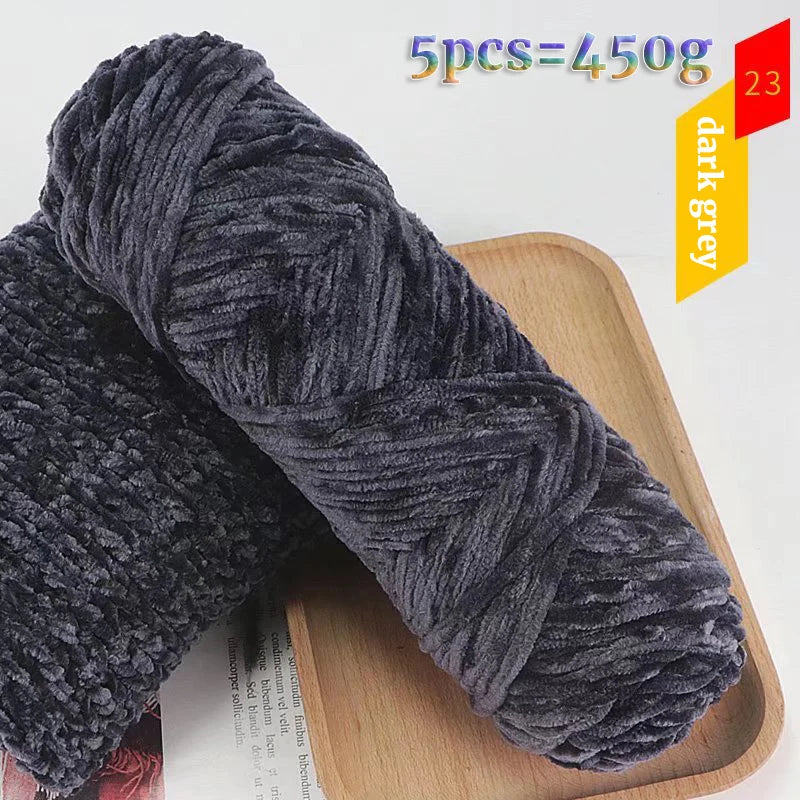 Yarn, Fine Chenille for Sweaters, Scarves, Hats, Rugs & Cushion Crafts