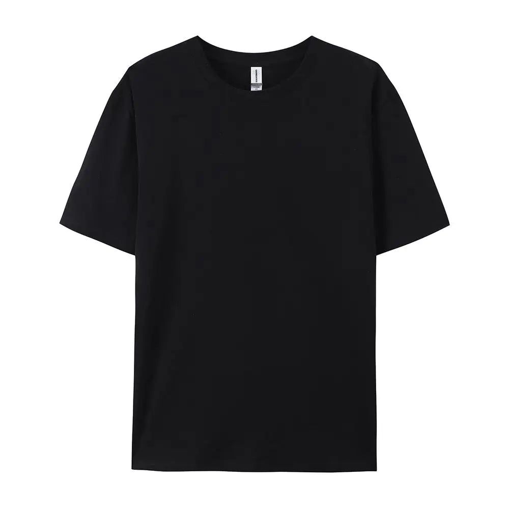 T-Shirt Unisex Solid Color 100% Cotton Loose Fit Short Sleeve Candy Color Tee