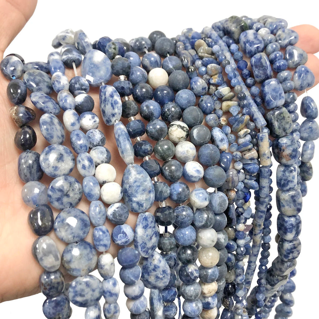 Stone Beads Blue Sodalite Jasper Mixed Shapes for DIY Jewelry Making Craft Beads